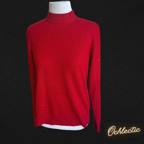 Red Sag Harbor cashmere turtleneck sweater - Picture 1 of 5